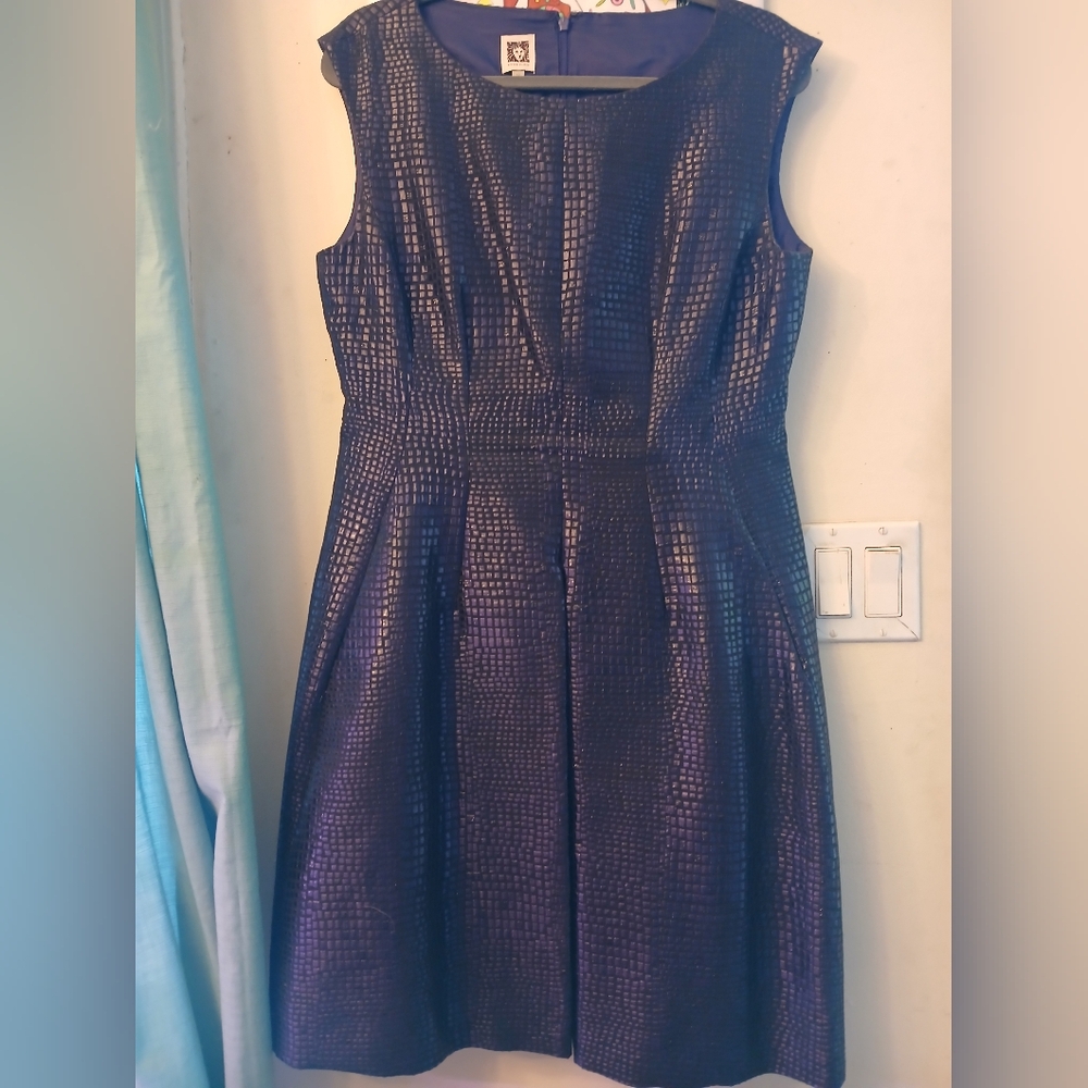 Women's NWOT Anne Klein Textured Dark Purple.